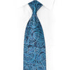 Paisley On Navy Blue Rhinestone Silk Necktie With Blue