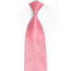 Pink Checkered Rhinestone Silk Necktie With Pink Sparkles