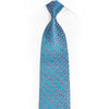 Pink Geometric On Blue Rhinestone Silk Tie With Silver