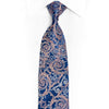 Pink Silver Anthemion Scrolls On Blue Rhinestone Tie