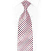 Pink Silver Blue Checked Rhinestone Silk Tie With Silver