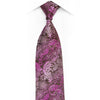 Purple Acanthus On Brown Rhinestone Silk Necktie