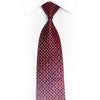 Purple Geometric On Burgundy Rhinestone Silk Tie