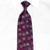 Purple Pink Floral On Navy Blue Rhinestone Necktie