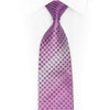 Purple Silver Geometric On Mauve Rhinestone Silk Tie