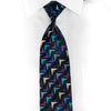 Purple Silver Geometric On Navy Rhinestone Silk Necktie - 1