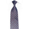 Red Silver Geometric On Navy Rhinestone Silk Necktie - 1