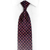 Red Trellis On Navy Rhinestone Necktie With Silver Sparkles