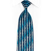 Rhinestone Silk Necktie with Blue Crystal and Silver