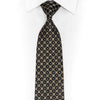 Rhinestone Silk Necktie - Gold Black Crystal Checkered