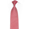 Rhinestone Silk Necktie - Pink Geometric on Silver - 1