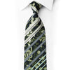 Rhinestone Silk Tie Stripes & Anthemion On Navy With Silver