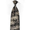 Silver Acanthus On Black Rhinestone Silk Tie - 1