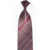 Silver Blue Geometric On Burgundy Rhinestone Silk Tie