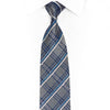 Silver Blue Plaid Design Rhinestone Tie With Silver