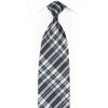 Silver Blue Plaid Rhinestone Silk Necktie With Silver
