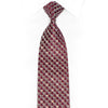 Silver Burgundy Rhinestone Silk Necktie With Silver