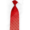 Silver Cartouche On Red Silk Necktie Sparkling
