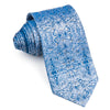 Premierlux Rhinestone Silk Necktie Silver Damask On Blue 