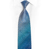 Silver Geometric On Blue Rhinestone Tie With Silver