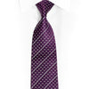 Silver Geometric Squares On Purple Rhinestone Silk Tie