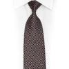 Silver Navy Checkered Sparkle Tie With Orange Sparkles - 1