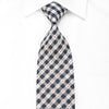 Park Land Men’s Crystal Silk Necktie Black Ivory Plaid With 