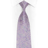 Silver Paisley On Mauve Rhinestone Silk Necktie - 1
