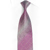 Silver Purple Geometric Design Rhinestone Silk Tie