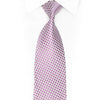 Silver Purple Mauve Geometric Rhinestone Silk Necktie