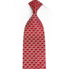 Silver Red Geometric Checkered Rhinestone Silk Necktie