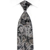 Premierlux Men’s Crystal Silk Necktie Silver Scrolls & 