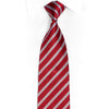 Silver Striped On Red Rhinestone Silk Necktie 1
