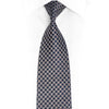Silver Trellis On Blue Rhinestone Silk Tie With Silver
