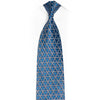 Silver Trellis On Cerulean Blue Rhinestone Silk Tie - 1