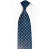 Silver Trellis On Navy Rhinestone Silk Necktie