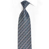 Silver Trellis On Navy Rhinestone Silk Tie With Silver