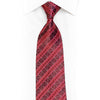 Striped Pattern On Burgundy Rhinestone Tie With Silver