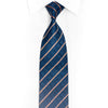 Striped Rhinestones On Blue Mens Silk Tie - 1