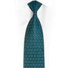 Teal Geometric Squares On Navy Rhinestone Silk Necktie