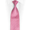 Trellis On Pink Rhinestone Silk Necktie With Silver