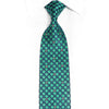 Turquoise Geometric On Blue Rhinestone Silk Tie - 1