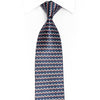 Wine Glass Print Silk Necktie On Navy - 1