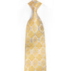 Yellow Silver Marrakesh Design Rhinestone Silk Necktie - 1