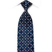 Gravata de seda com strass Biltmore roxa geométrica em azul com brilhos