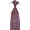 Blu Moon Gravata masculina de seda com strass rosa Anthemion em cinza com brilhos