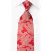 Cabrini Seda Necktie Floral em vermelho com strass cintilante