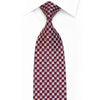 Rhinestone Silk Tie Burgundy Silver Checkered With Sparkles