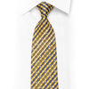 Yellow Blue Silver Plaid Rhinestone Necktie With Silver Sparkles