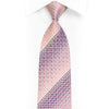 Gravata Geométrica Rosa Listrada em Strass Azul Marinho com Brilhos